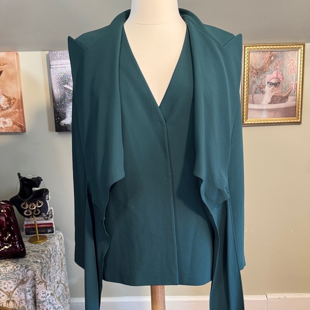 NWT Lafayette 148 New York Deep Ivy Wrap Blazer Quality Designer Retail $1398! - Picture 3 of 16
